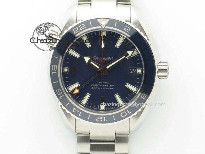 0511 Planet Ocean Master Chrono SS OM 1:1 Best Edition Black Dial On SS Bracelet A9900 V Fashionable 8113